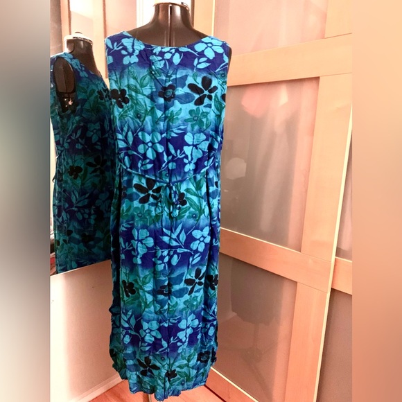 VTG, Tropical Floral Midi Dress, L - Picture 3 of 5